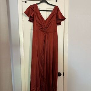 Rust bridesmaids dress from azazie! Worn once